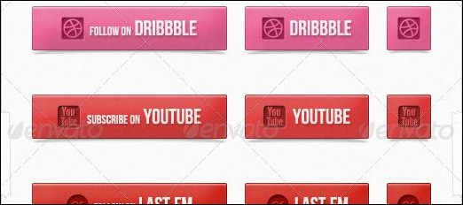 Minimalist Social buttons pack