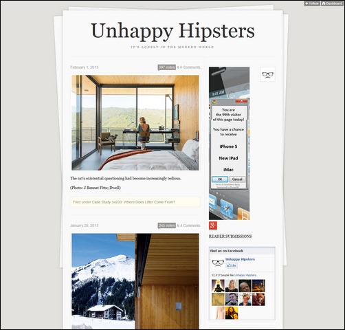 Unhappy Hipsters Creative Tumblr Blog Designs
