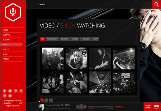 LA-BAND is a dark and clean video WordPress theme for bands and music lovers