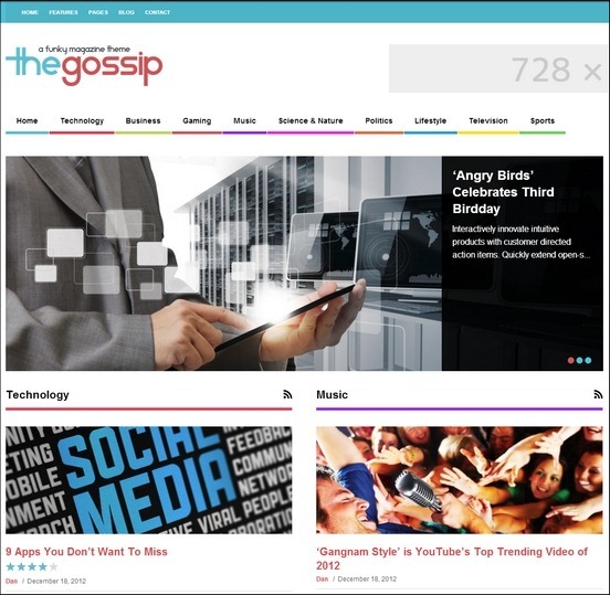 The Gossip: Newspaper Style WordPress Theme