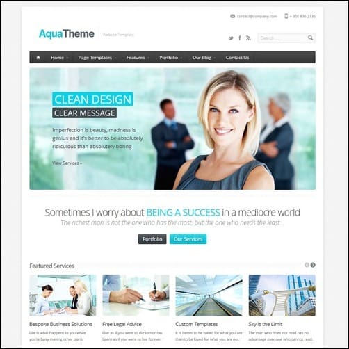 Aqua Business Website Template