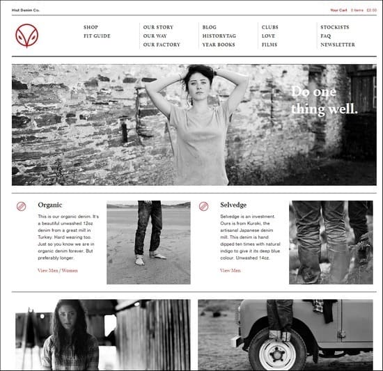 Hiut Denim is a responsive e-commerce site