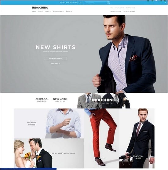 Indochino is a responsive e-commerce site