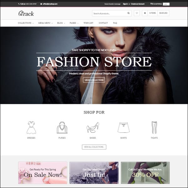Qrack Responsive Shopify Theme