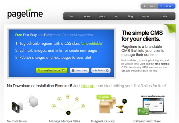 PageLime - Simple CMS for Web Designers