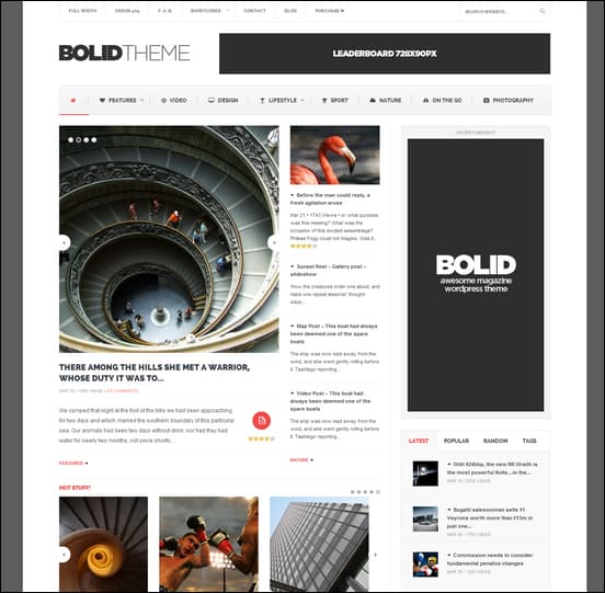 Bolid - Responsive News 3-column WordPress Theme 