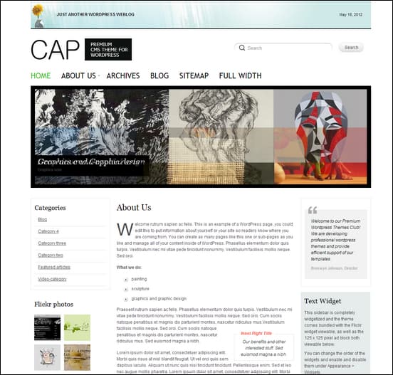 NattyWP: CAP minimal 3 column WordPress theme