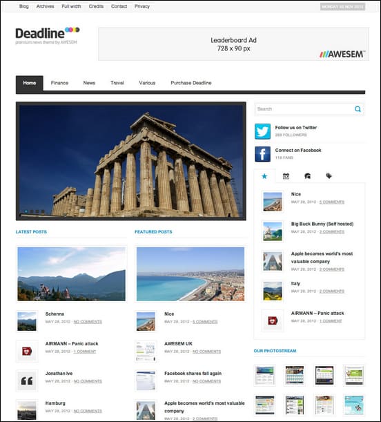 Deadline WordPress Theme