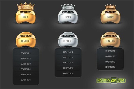 price-table-and-award-set-psd