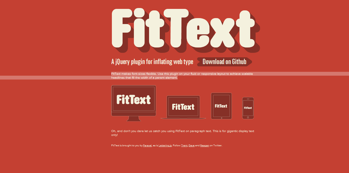 Elastic text with Fittext.js