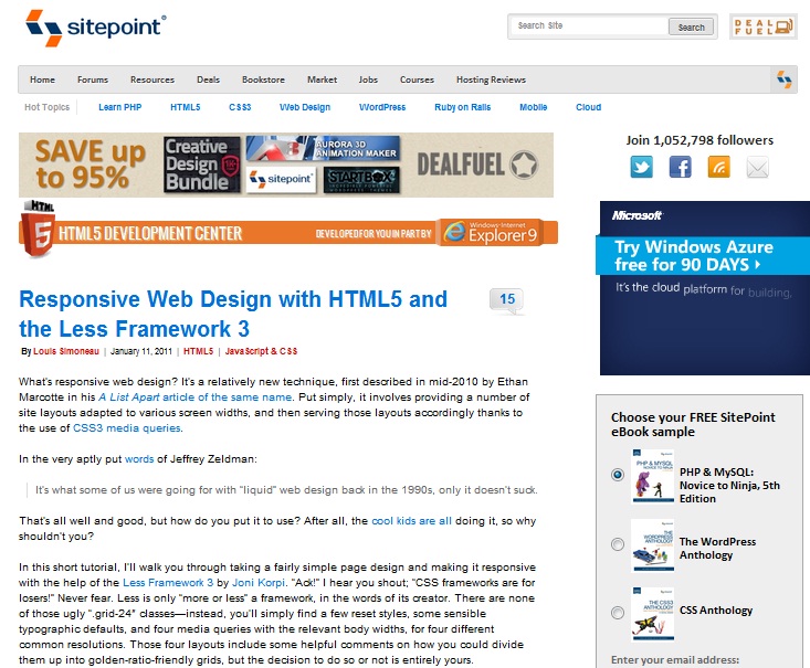 Responsive Web Design with HTML5 and the Less Framework 3