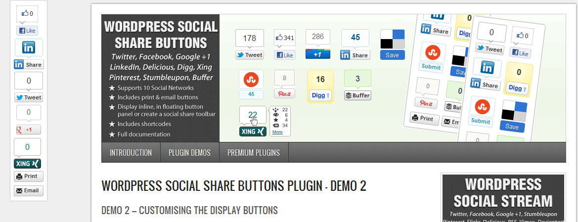 WordPress Social Share Buttons