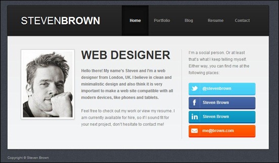 Responsive WordPress vCard Theme
