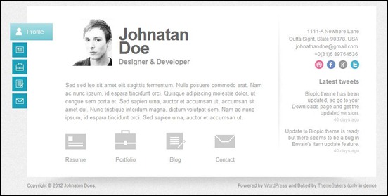 Responsive vCard WordPress theme