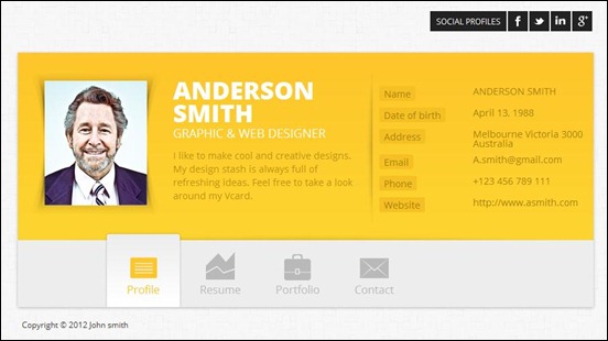 Zwin responsive vcard wordpress theme