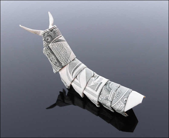 dollar-bill-origami-caterpillar