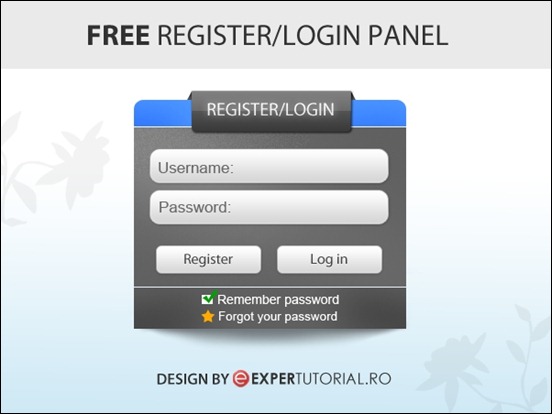 free-psd-register-login-form