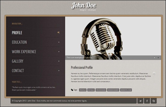 Elegant vintage vCard or Resume