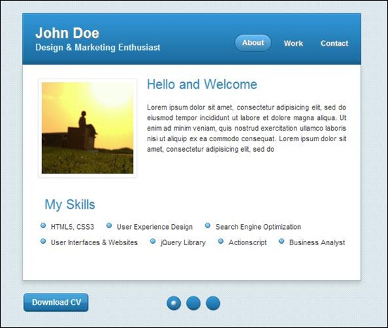 Free vCard Website Template