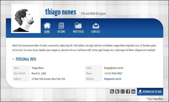 JustMe Responsive Professional vCard
