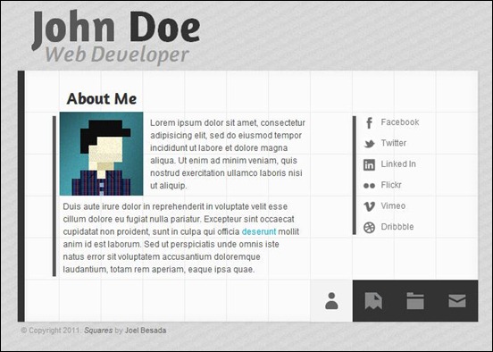 Squares HTML5 vCard