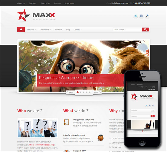With Maxx WP you get a modern clean and creative theme with responsive layout. It is suitable for corporate business or portfolio