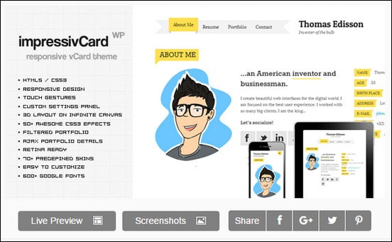 impressivCard WP - Responsive HTML5 vCard