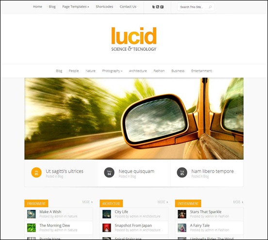 Lucid WordPress Theme Minimal Layout