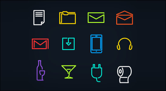 Neon-Glyph-Icons