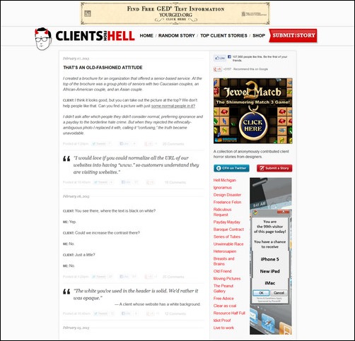 Clients from Hell Creative Tumblr Blog Designs