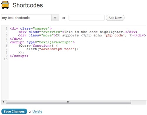 Shortcode-Manager