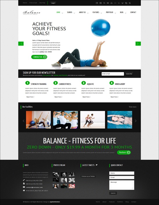 Balance - Gym Fitness WordPress HTML 5 Theme