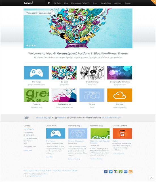Visual HTML5 WordPress Theme