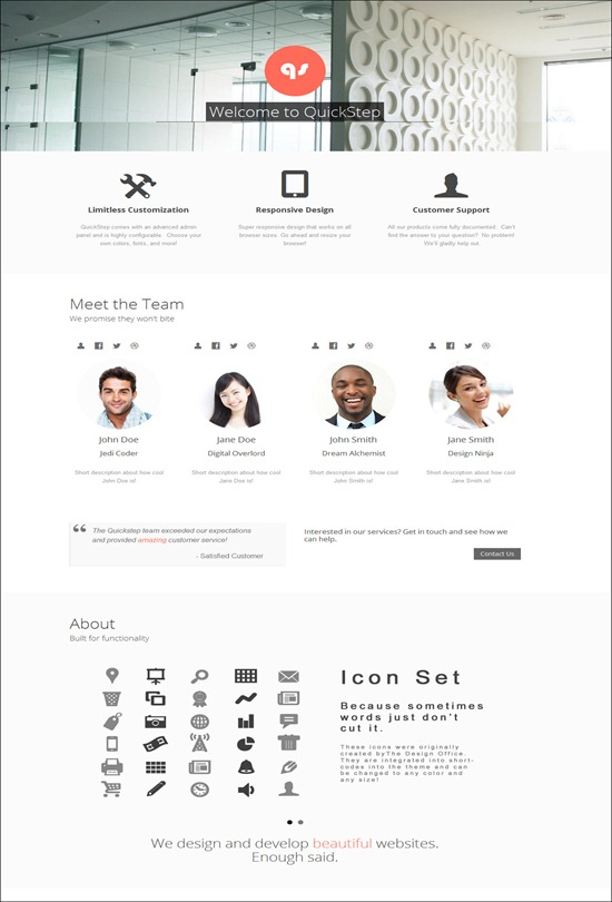 QuickStep - Responsive One Page Portfolio Theme