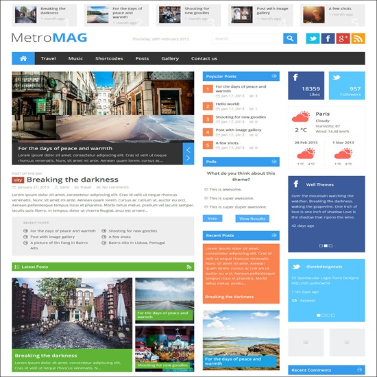 Metro Magazine Responsive WordPress Theme