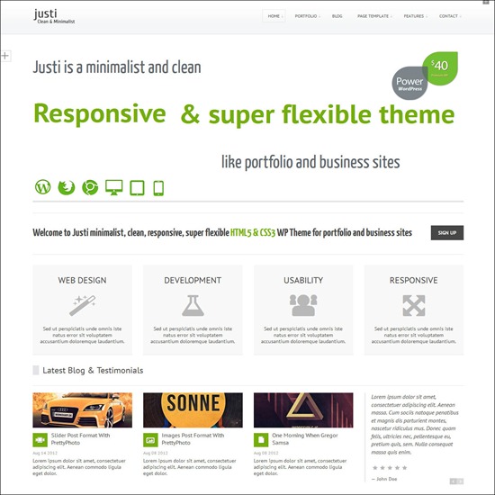 Justi Responsive HTML5&CSS3 WordPress Theme