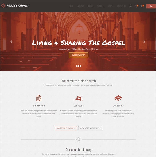 Praise Church Responsive WordPress Theme
