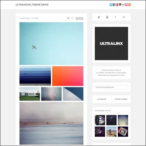 ultramnml tumblr theme