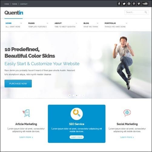 Quentin business website template