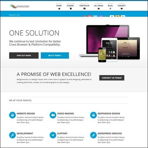 UNOLUTION business website template