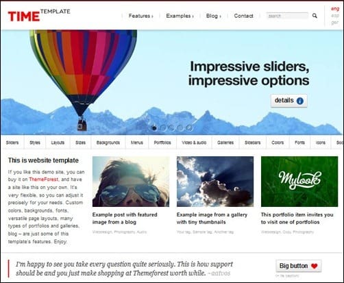 Time business website template