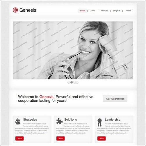 White & Grey Management business website template 