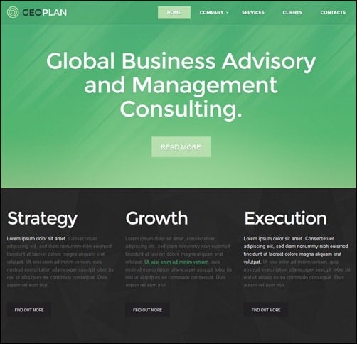 White & Green Management business website template