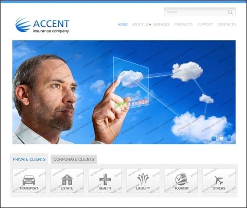 White & Blue Insurance business website template
