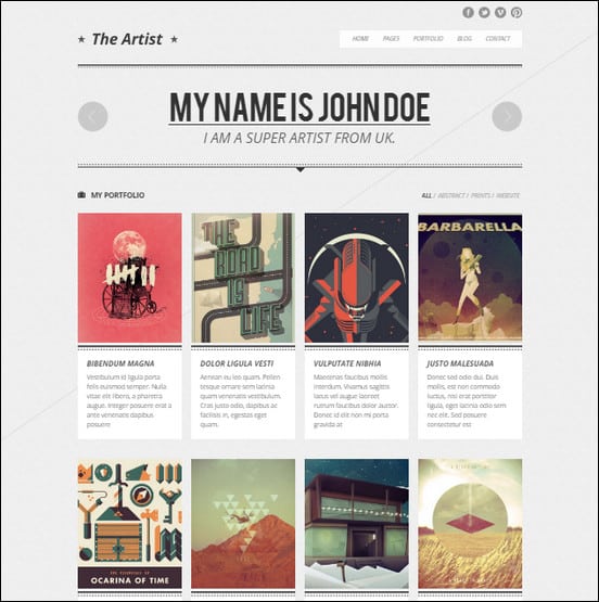 The Artist - Clean Responsive Portfolio Them