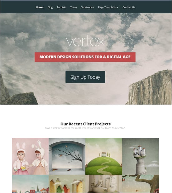 Vertex Gallery Style WordPress Theme