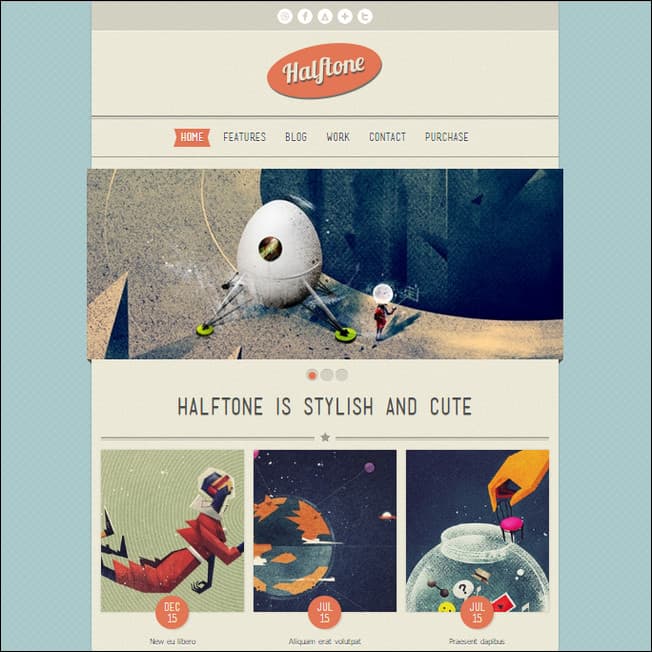 wp-halftone retro theme