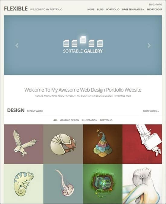 flexible is a nice and simple portfolio theme for wordpress
