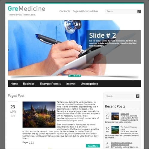 gremedicine free wordpress theme
