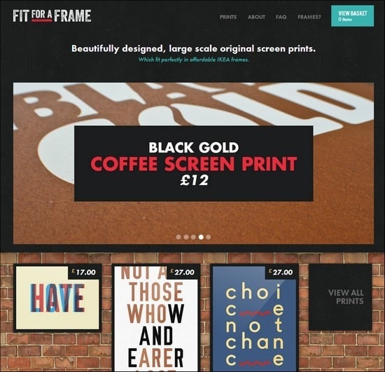 Fit for a Frame is a responsive e-commerce site